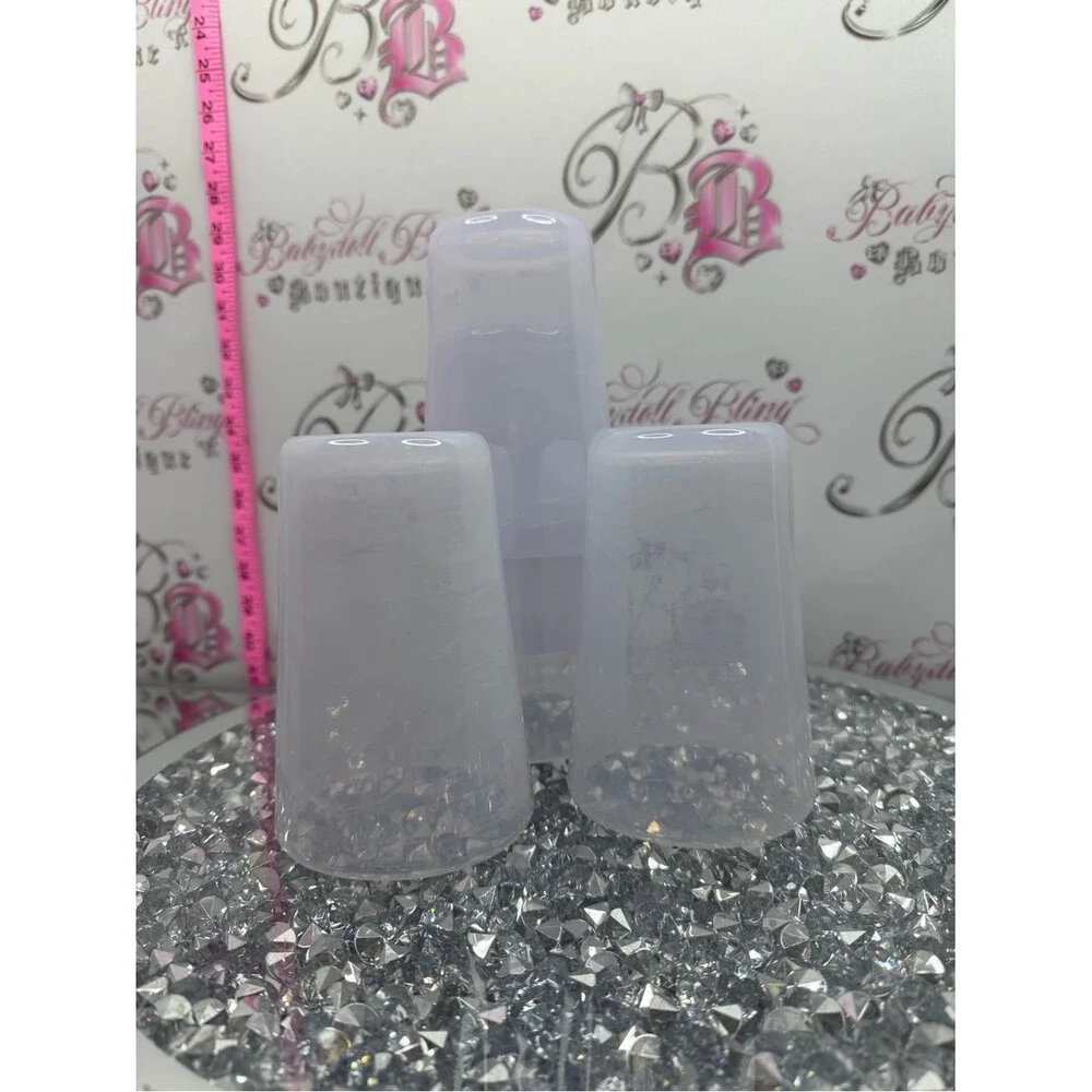 Set of plastic cups colors blueish & Pink Frosted Glasses rose quartz look